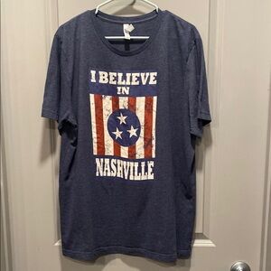 I Believe in Nashville Graphic Tee Bella Canvas Blue Size XL